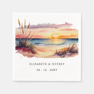 Rustic Sunset Beach  Napkins