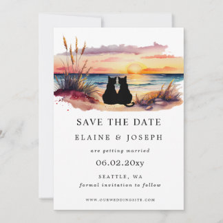 Rustic Sunset Beach Save The Date Cards