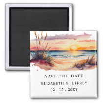Rustic Sunset Beach Save The Date Magnet