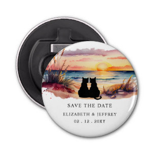 Rustic Sunset Beach Save The Date Magnet Bottle Opener