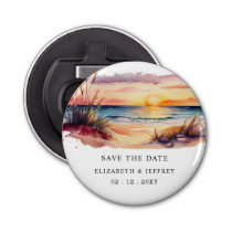 Rustic Sunset Beach Save The Date Magnet Bottle Opener