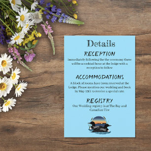 Rustic Sunset Vintage Lake Wedding Enclosure Card