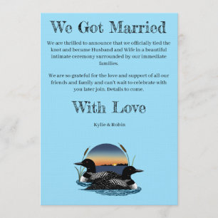 Rustic Sunset Vintage Loons Lake Invitation