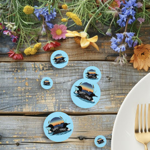 Rustic Sunset Vintage Loons Lake Wedding Confetti