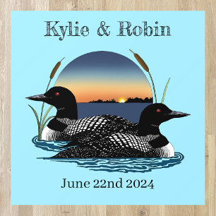 Rustic Sunset Vintage Loons Lake Wedding Floor Decals