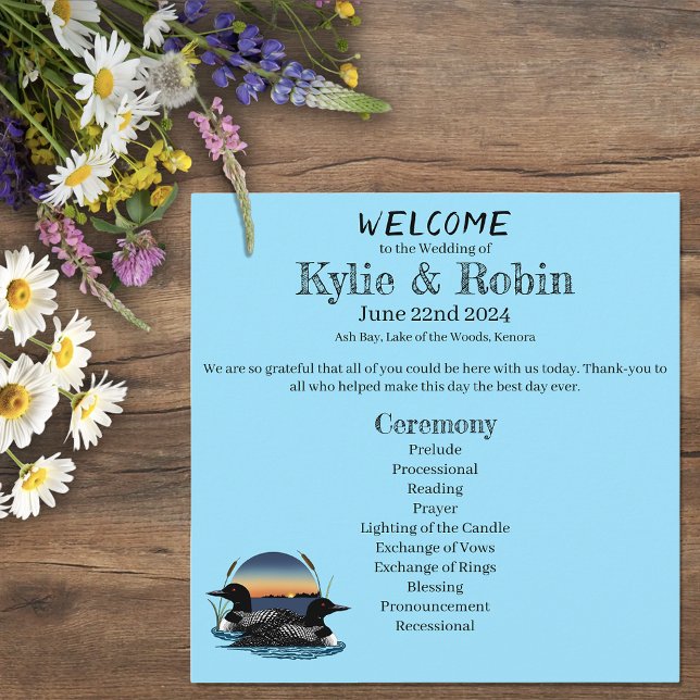 Rustic Sunset Vintage Loons Lake Wedding  Program (Creator Uploaded)