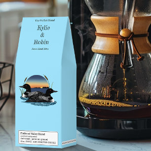 Rustic Sunset Vintage Loons Lake Wedding Roasted Coffee