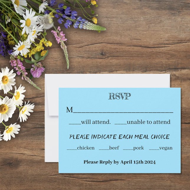 Rustic Sunset Vintage Loons Lake Wedding RSVP Card (Creator Uploaded)