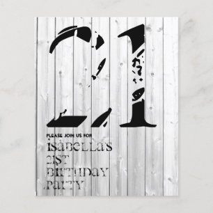 Rustic Surfer Typography Birthday Invitation Flyer