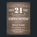 Rustic Surprise 21st Birthday Invitation<br><div class="desc">Rustic Surprise 21st Birthday Invitation with Rustic Wood Background. Vintage Retro. Adult Birthday. Male Men or Women Birthday. Kids Boy or Girl Lady Teen Teenage Bday Invite. 13th 15th 16th 18th 20th 21st 30th 40th 50th 60th 70th 80th 90th 100th. Any Age. For further customization, please click the "Customize it"...</div>