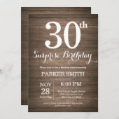 Rustic Surprise 30th Birthday Invitation (Front/Back)
