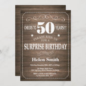 Rustic Surprise 50th Birthday Invitation (Front/Back)