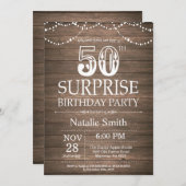 Rustic Surprise 50th Birthday Invitation (Front/Back)
