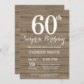 Rustic Surprise 60th Birthday Invitation (Front/Back)
