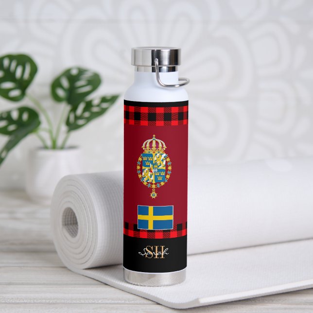 Rustic Sweden Vacuum Insulated, Swedish Flag Water Bottle (Yoga)