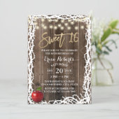 Rustic Sweet 16 Fairytale Apple & Thorn Birthday Invitation (Standing Front)