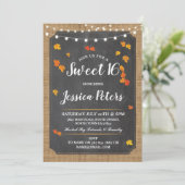 Rustic Sweet 16 Party Fall Chalk Lights Invite (Standing Front)