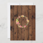 Rustic Sweet 16 Party Floral Wreath Flowers Invite (Back)