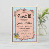 Rustic Sweet 16 Party Wonderland Rabbit Tea Invite (Standing Front)