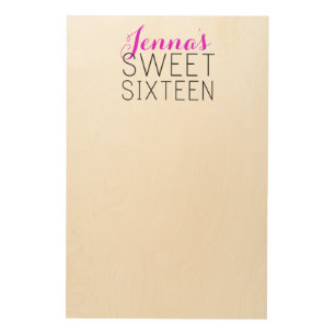 Rustic Sweet 16 Sign-In Board Wood Wall Art