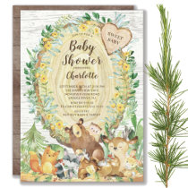 Rustic Sweet Baby Woodland Animals Baby Shower Invitation