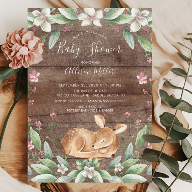 Rustic Sweet Deer Neutral Baby Shower Invitation (Creator Uploaded)