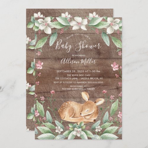 Rustic Sweet Deer Neutral Baby Shower Invitation