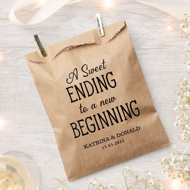 Rustic Sweet Ending Wedding Favor Bag (Clipped)