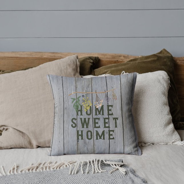 Rustic Sweet Home  Throw Pillow (Creator Uploaded)