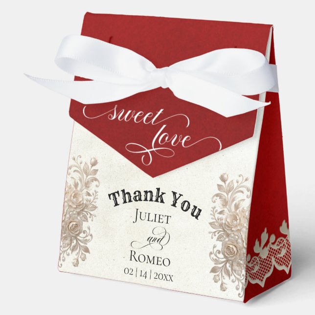 Rustic Sweet Love - Red Favor Boxes (Front)