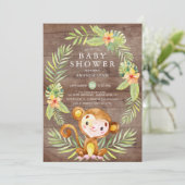 Rustic Sweet Monkey Boy Baby Shower Invitation (Standing Front)