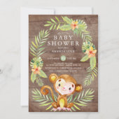 Rustic Sweet Monkey Boy Baby Shower Invitation (Front)