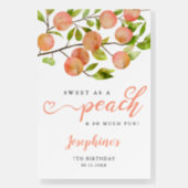 Rustic Sweet Peach Birthday Party Welcome Sign (Front)