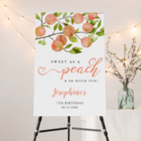 Rustic Sweet Peach Birthday Party Welcome Sign