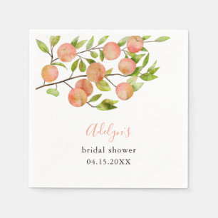 Rustic Sweet Peach Bridal Shower Napkins