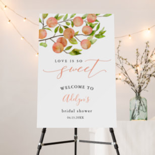 Rustic Sweet Peach Bridal Shower Welcome Sign