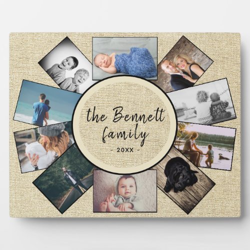 Rustic Sweet Yearly Family Keepsake Photo Collage Plaque