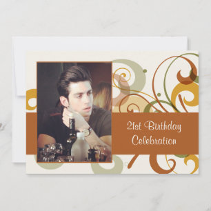 Rustic Swirls Photo Invitation