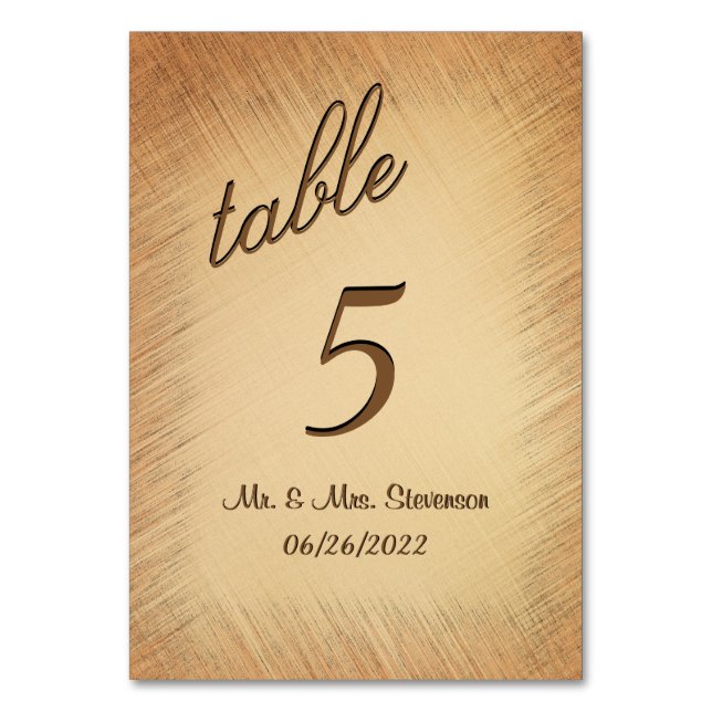 Rustic Table Number Table Cards (Front)
