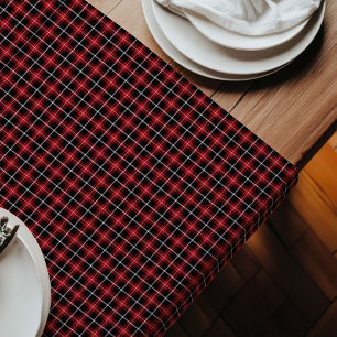 Rustic Table Runner Red Black Tartan Tradition