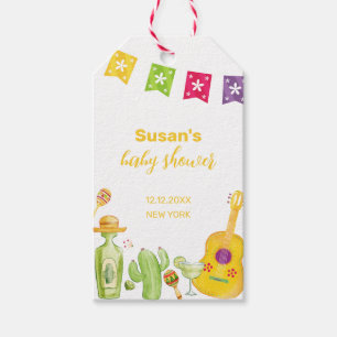 Rustic Taco 'Bout Cactus Lime Guitar Baby Shower Gift Tags