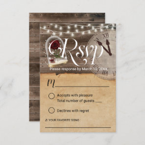Rustic Tale as Old as Time Fairytale Wedding RSVP