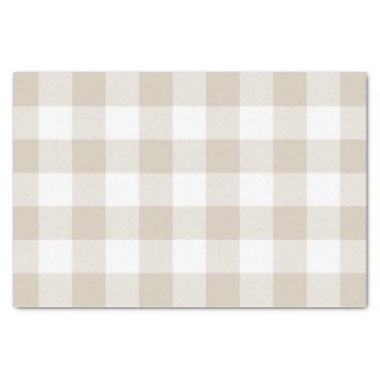 Rustic Tan And White Buffalo Check Pattern Tissue Paper by ilovedigis at Zazzle