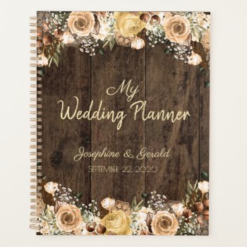Rustic Tan Bird Wood Country Wedding Planner by My_Wedding_Bliss at Zazzle