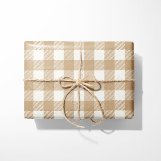 Rustic Tan Buffalo Plaid Wrapping Paper