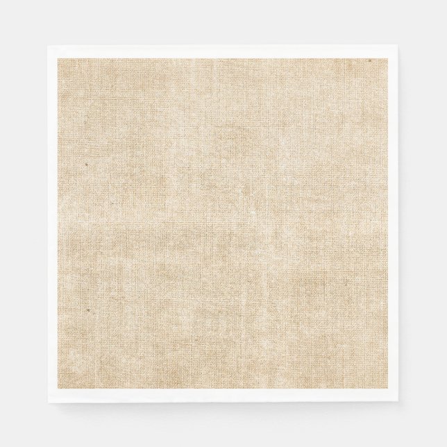 Rustic Tan Burlap Boho Napkins (Front)