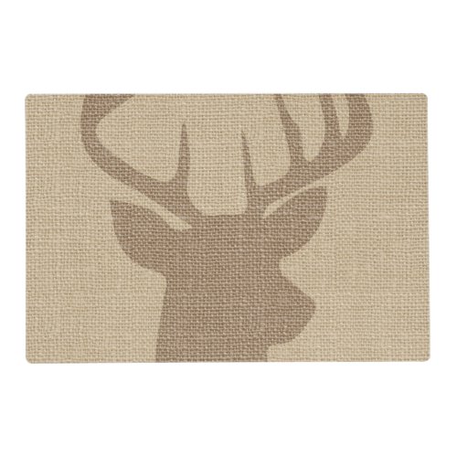 Kitchen And Dining 9 Rustic Tan Burlap Deer Buck Placemat