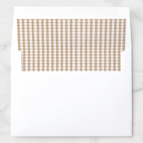 Rustic Tan Gingham Envelope Liner