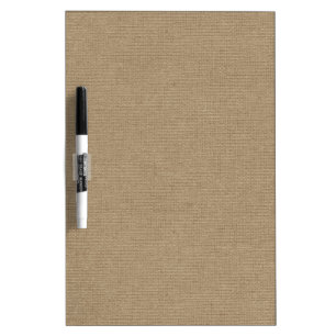 Rustic tan grain sack burlap fabric pattern dry erase board