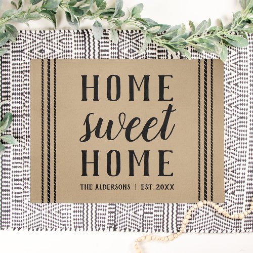 Rustic Tan Personalized Home Sweet Home Doormat